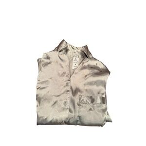 Justice Sleep Pajamas 2 Piece Satin Gray Rose Gold Pjs Girls Size 6